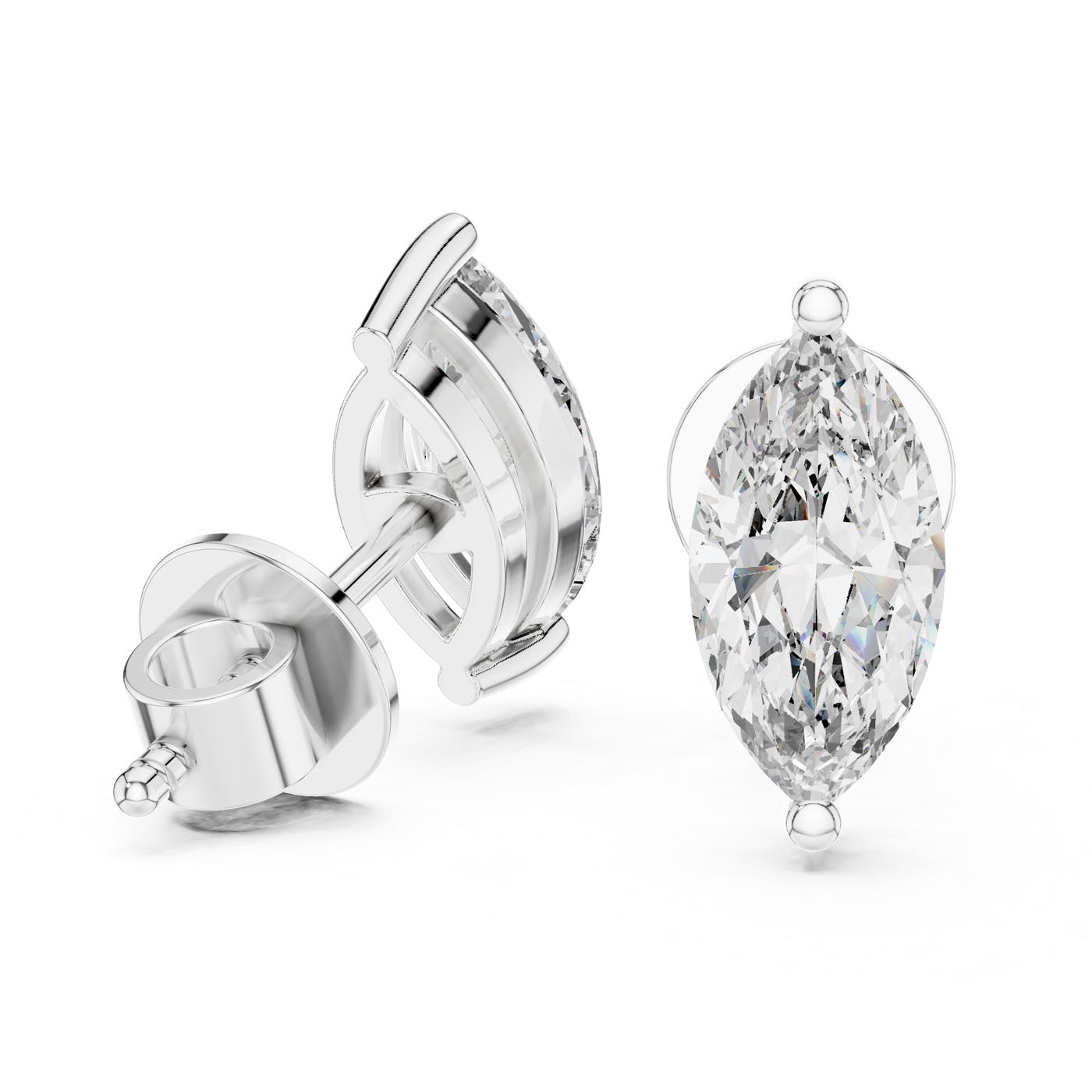 1.50 Ct. Marquise Diamond Solitaire Stud Earrings (ER-0004) 11