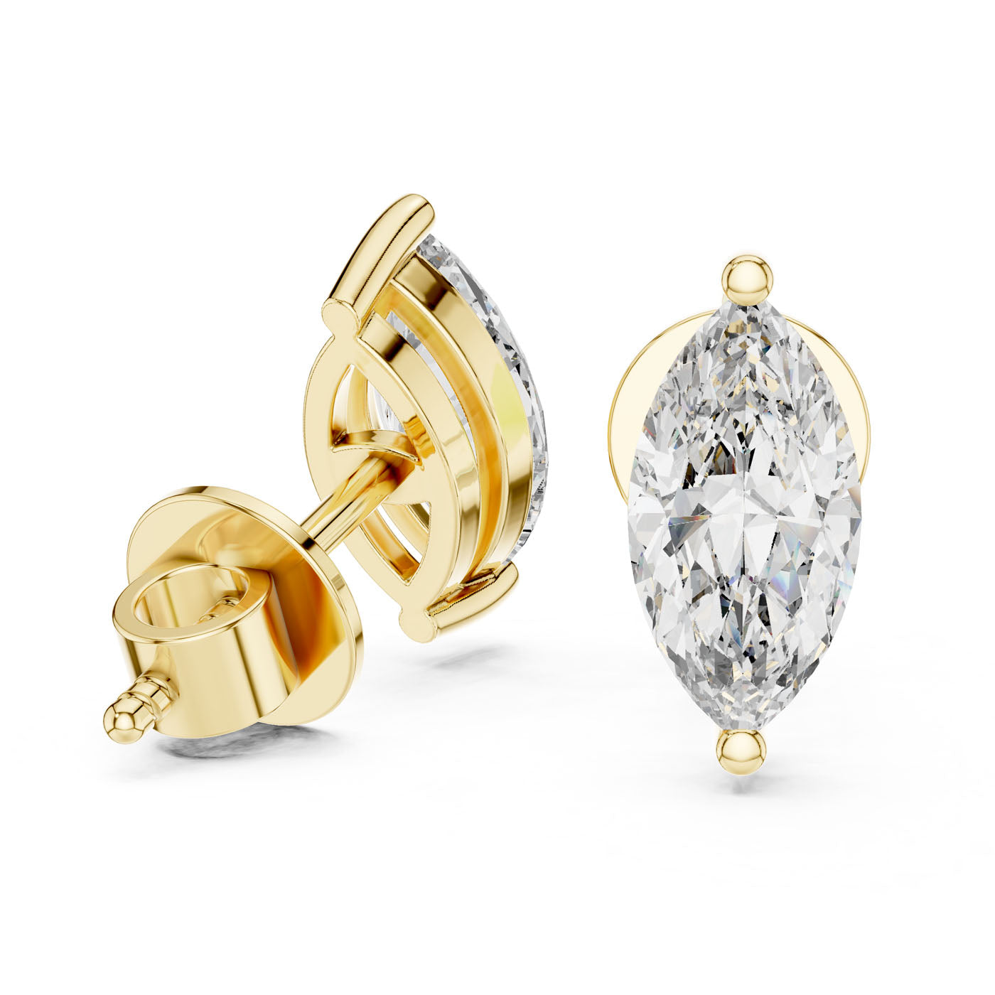 1.50 Ct. Marquise Diamond Solitaire Stud Earrings (ER-0004) 3