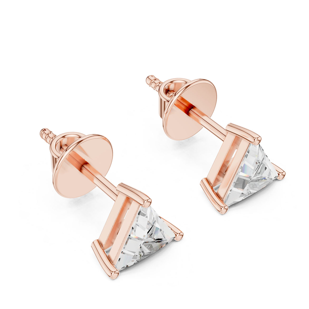 1.30 Ct. Trillion Diamond Solitaire Stud Earrings (ER-0005) 7