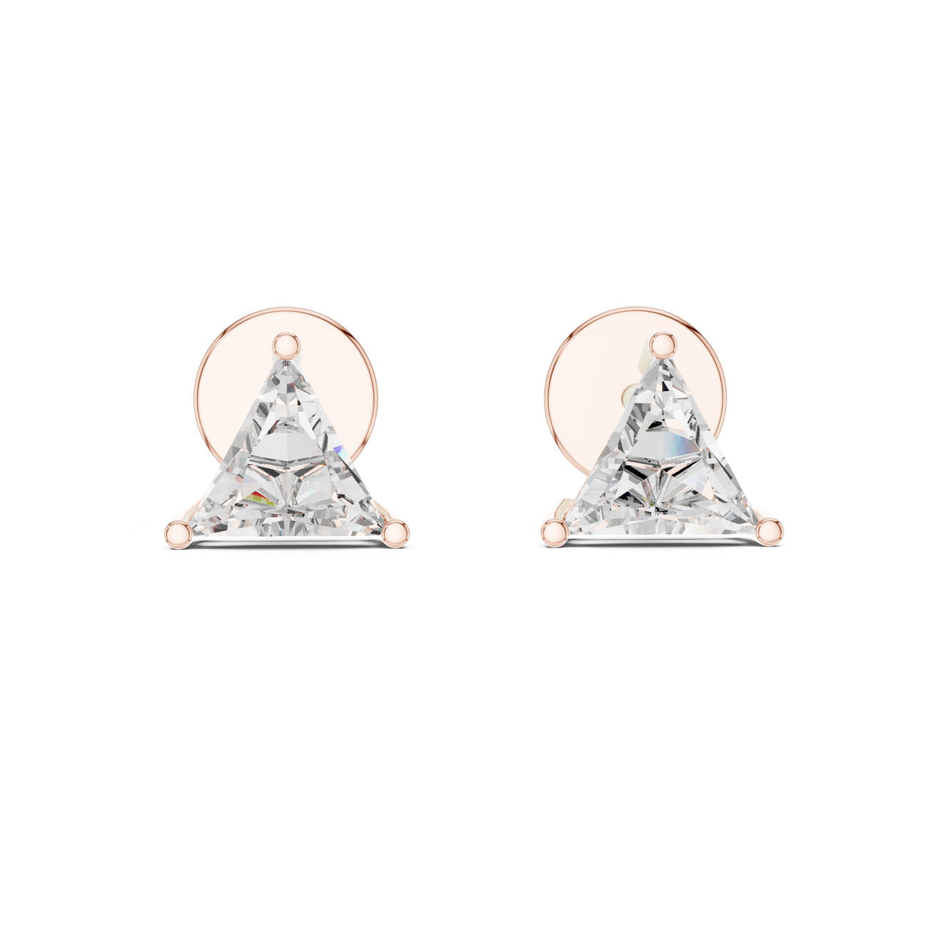 1.30 Ct. Trillion Diamond Solitaire Stud Earrings (ER-0005) 6