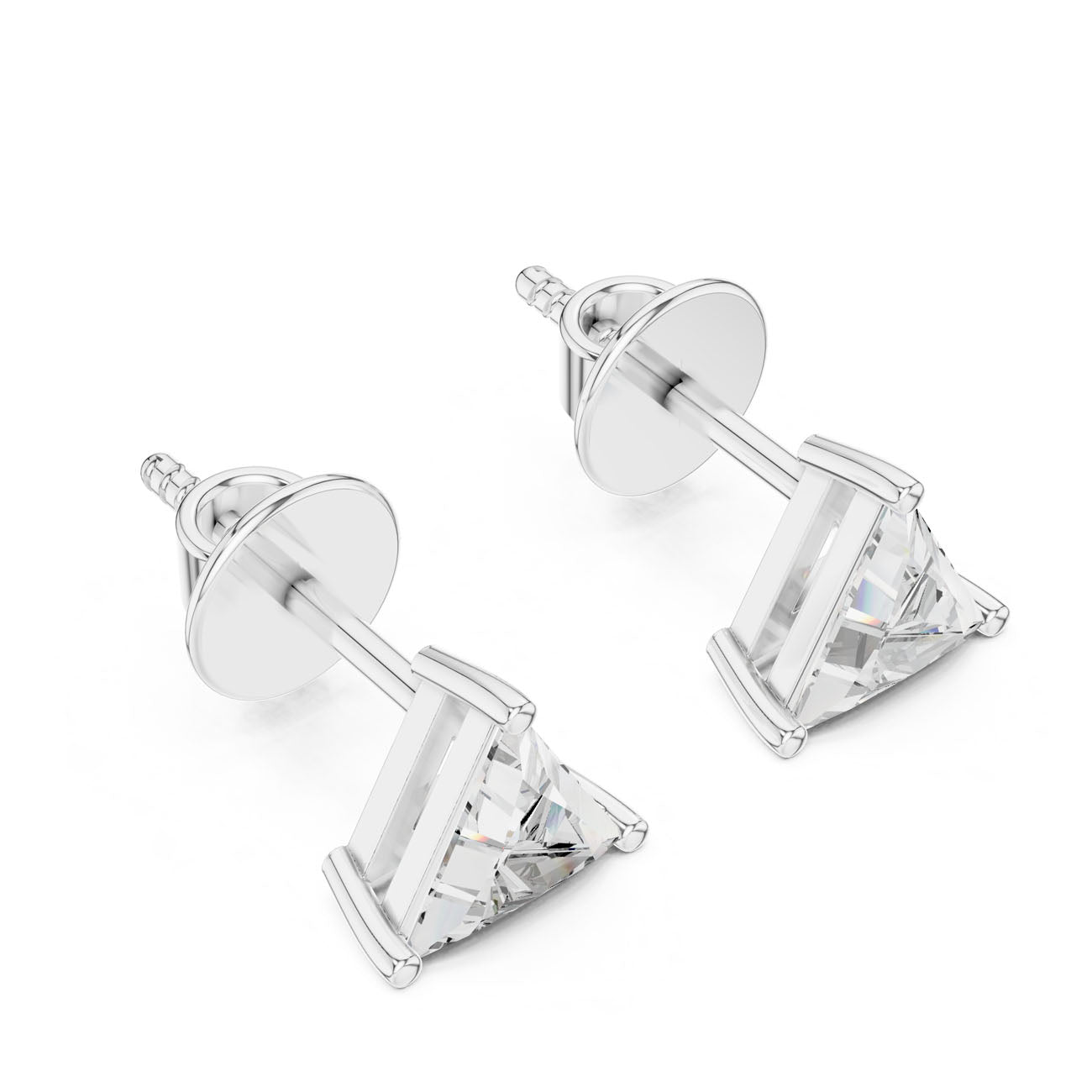 1.30 Ct. Trillion Diamond Solitaire Stud Earrings (ER-0005) 5