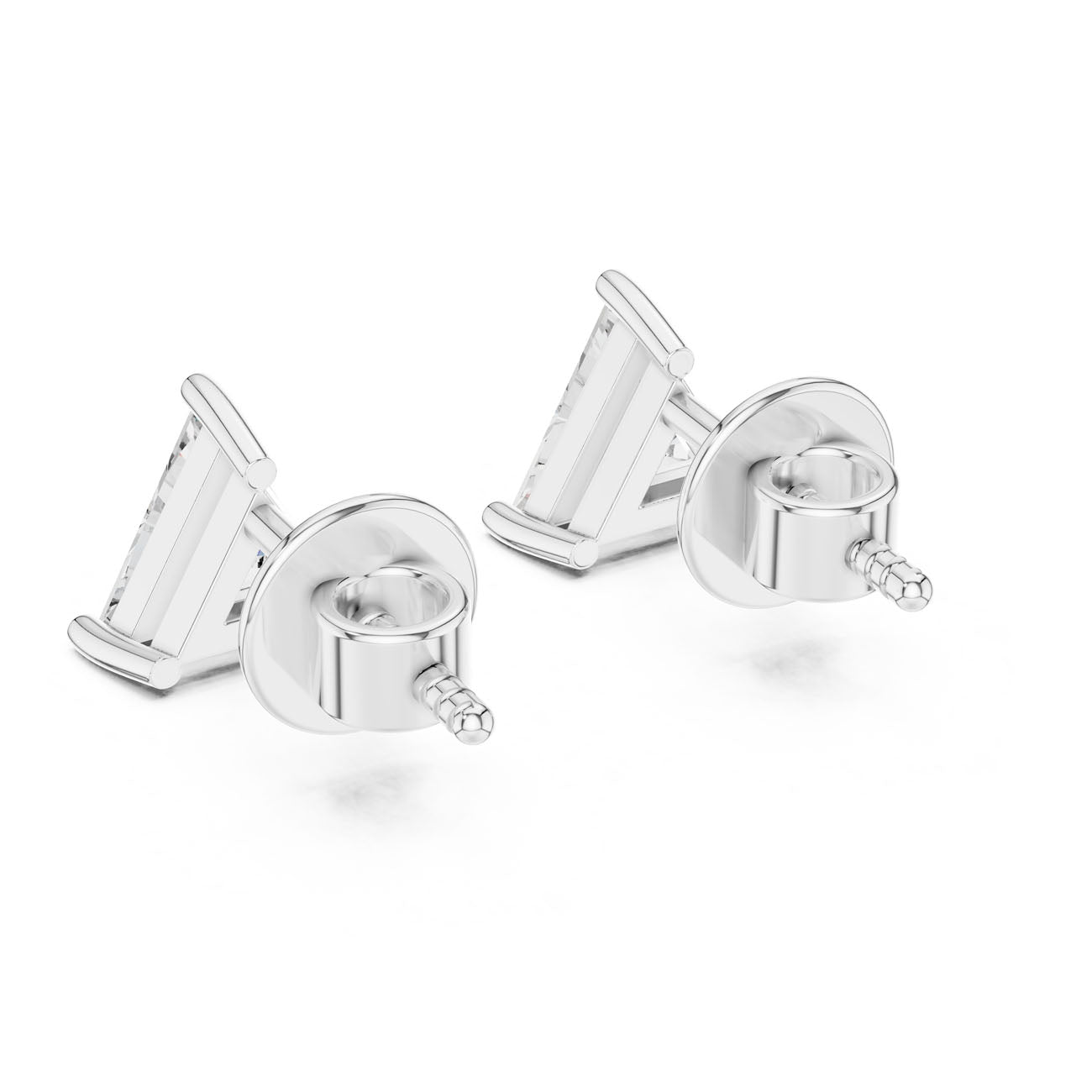 1.30 Ct. Trillion Diamond Solitaire Stud Earrings (ER-0005) 8
