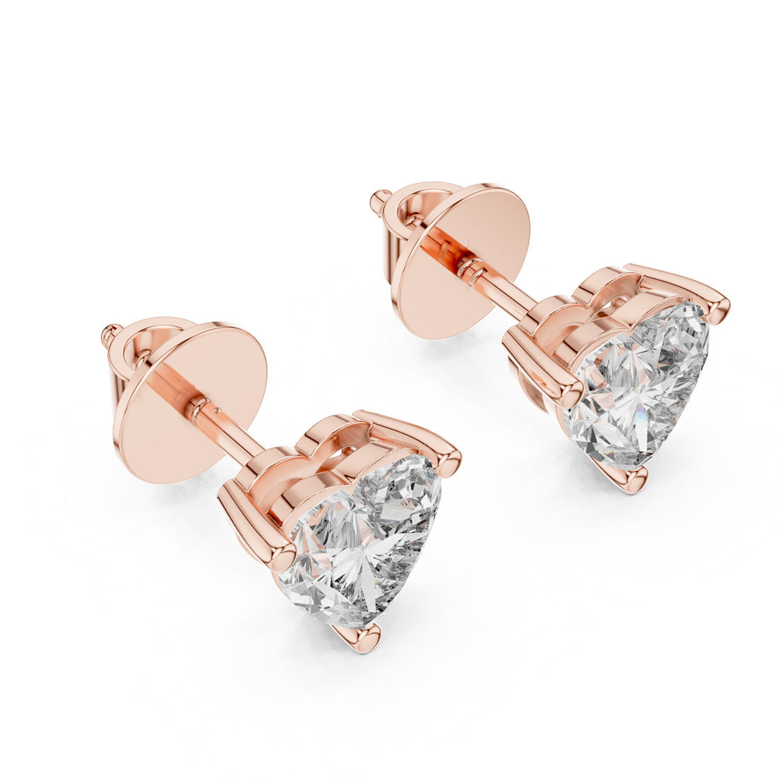 1.50 Ct. Heart Shape Diamond Earrings with Three-Prong Setting (ER-0006) 8