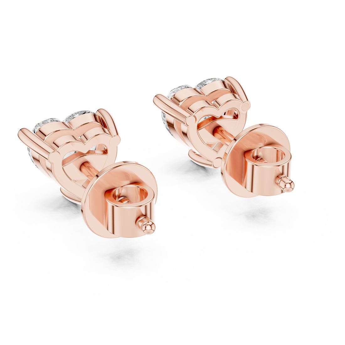 1.50 Ct. Heart Shape Diamond Earrings with Three-Prong Setting (ER-0006) 9