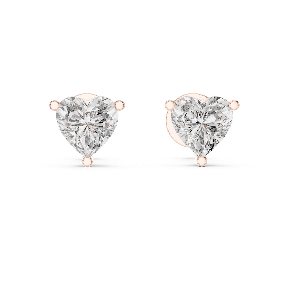 1.50 Ct. Heart Shape Diamond Earrings with Three-Prong Setting (ER-0006) 7