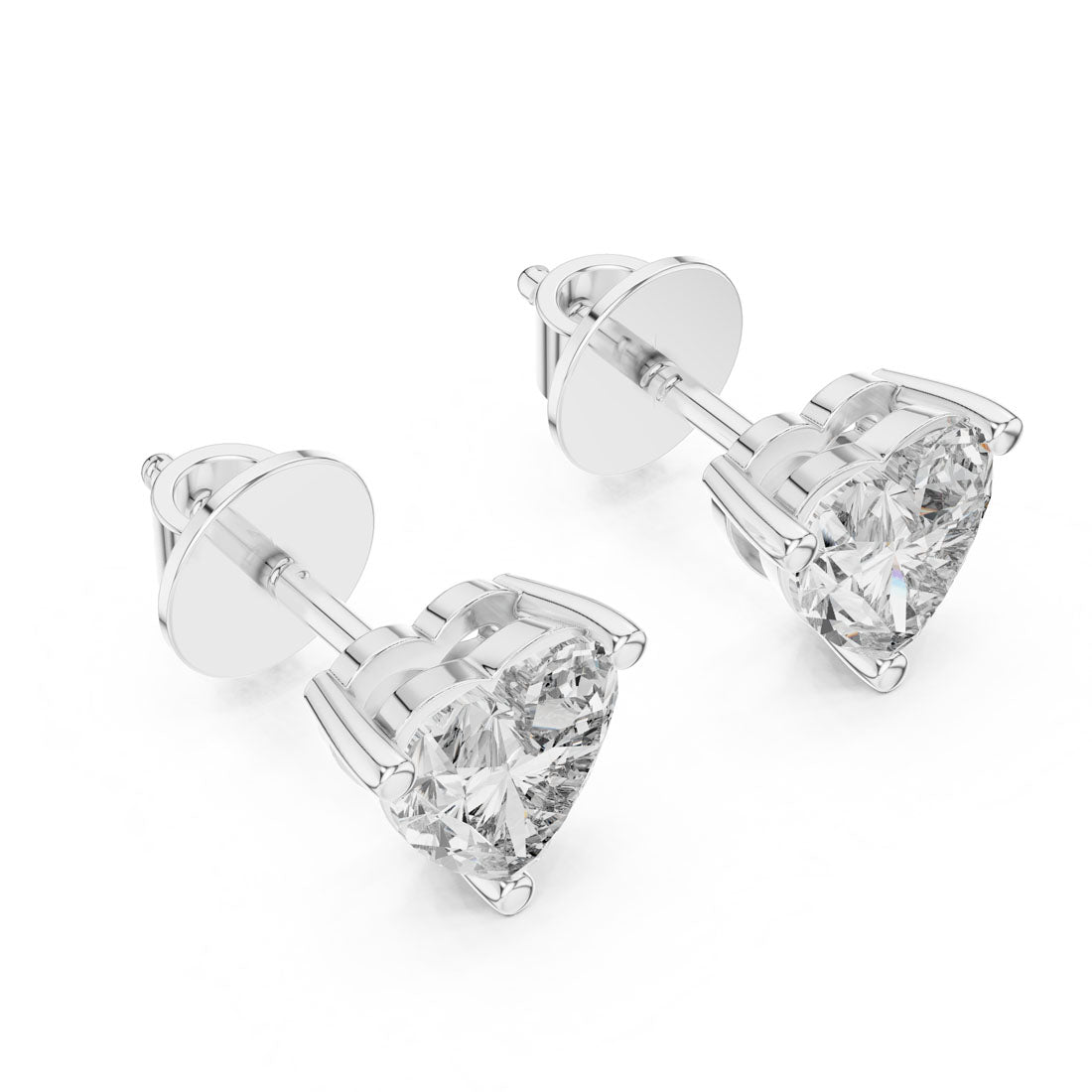 1.50 Ct. Heart Shape Diamond Earrings with Three-Prong Setting (ER-0006) 5