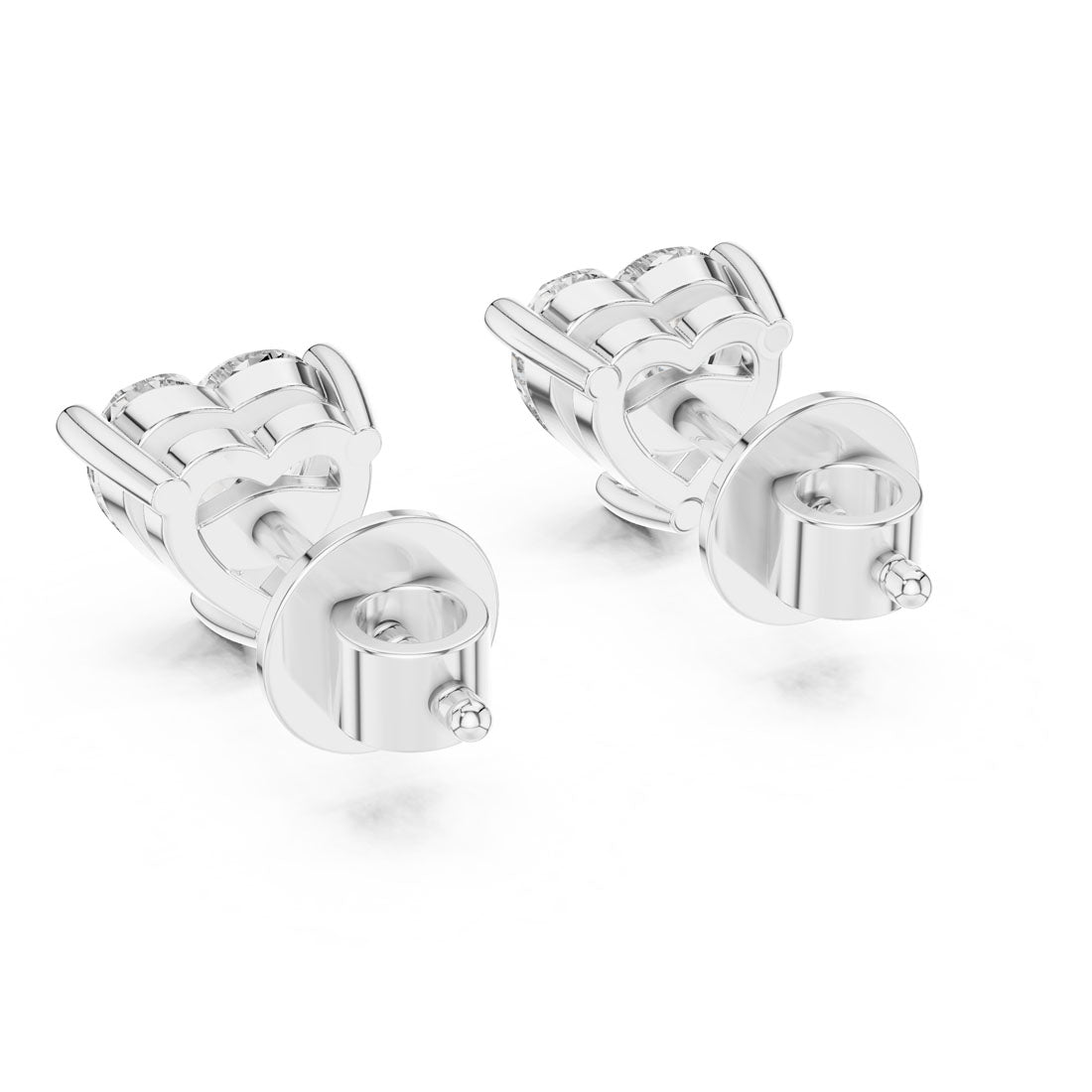 1.50 Ct. Heart Shape Diamond Earrings with Three-Prong Setting (ER-0006) 6