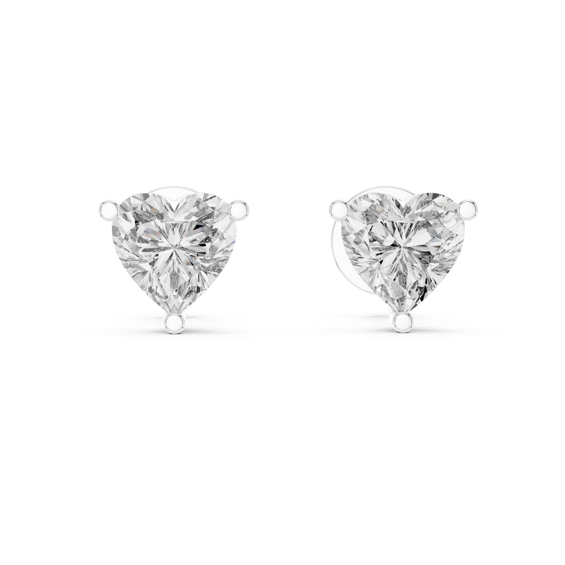 1.50 Ct. Heart Shape Diamond Earrings with Three-Prong Setting (ER-0006) 4