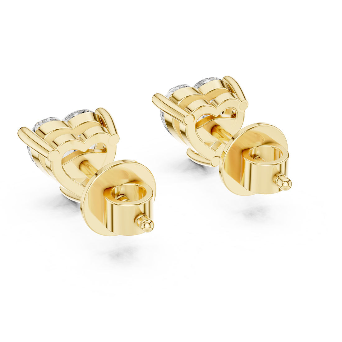 1.50 Ct. Heart Shape Diamond Earrings with Three-Prong Setting (ER-0006) 3