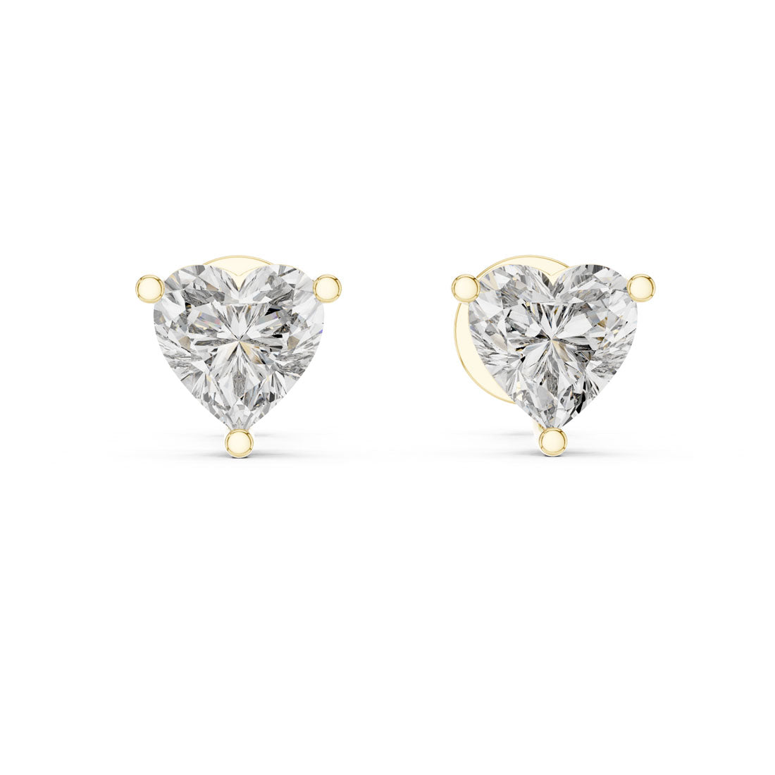 1.50 Ct. Heart Shape Diamond Earrings with Three-Prong Setting (ER-0006)