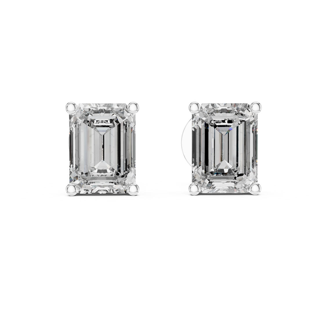 2.50 Ct. Emerald Cut Diamond Solitaire Stud Earrings (ER-0007)