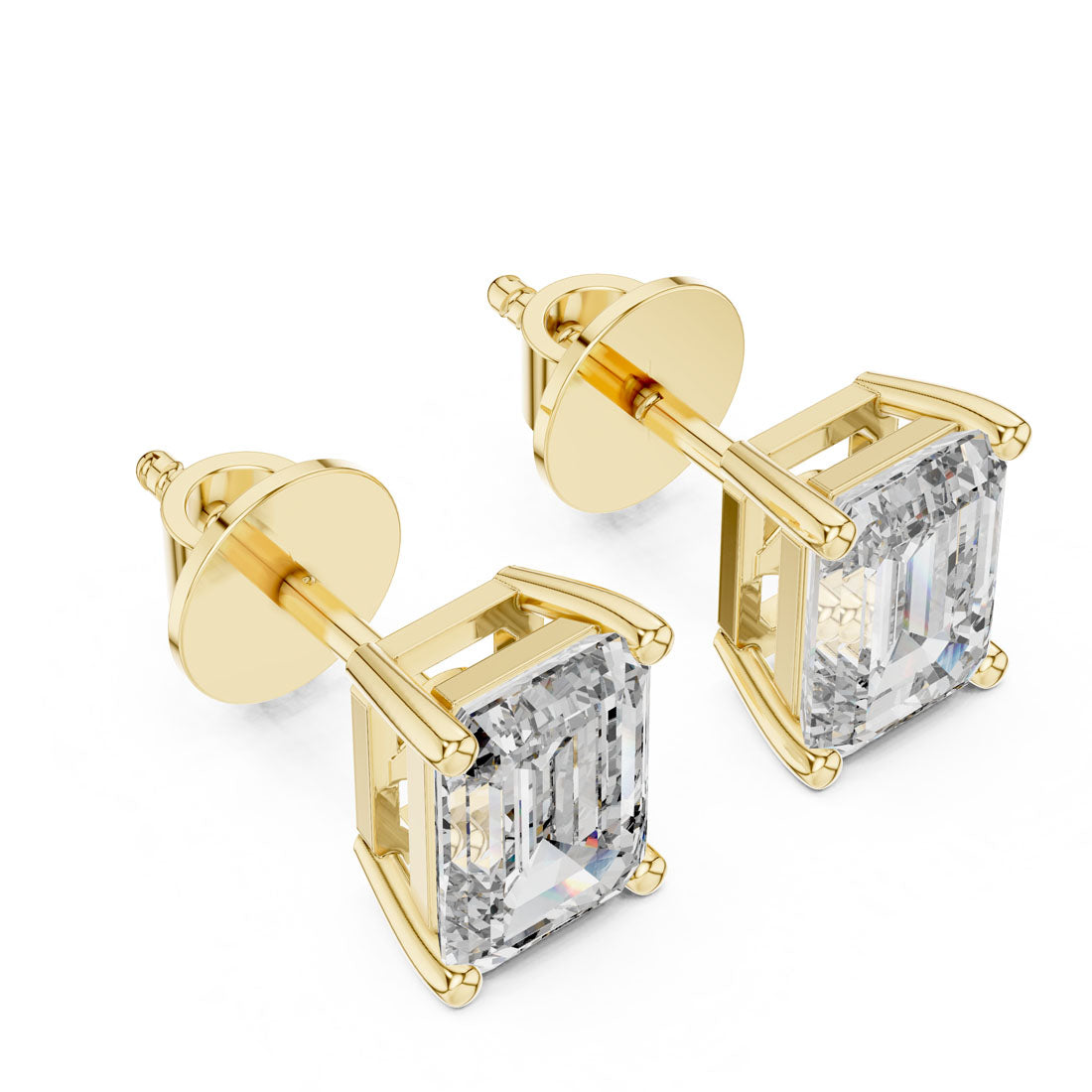 2.50 Ct. Emerald Cut Diamond Solitaire Stud Earrings (ER-0007)
