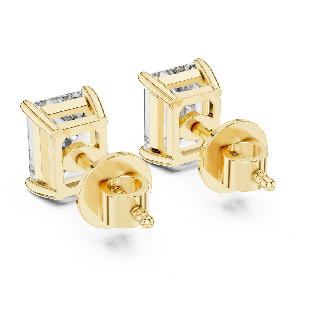 2.50 Ct. Emerald Cut Diamond Solitaire Stud Earrings (ER-0007) 3