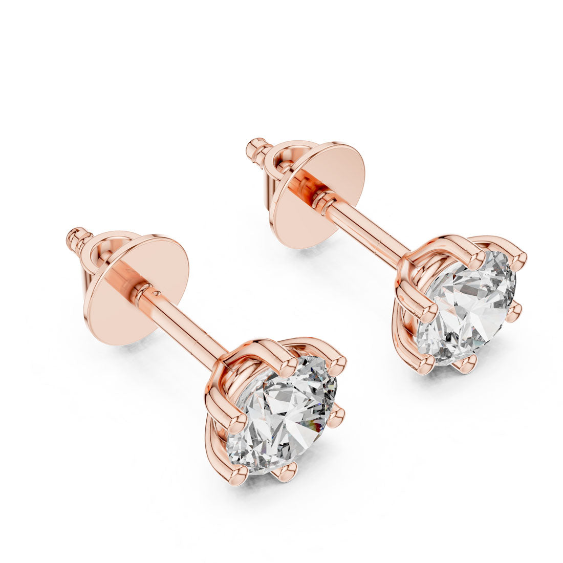 1.22 Ct. Round Cut Diamond Solitaire Stud Earrings (ER-0012) 8