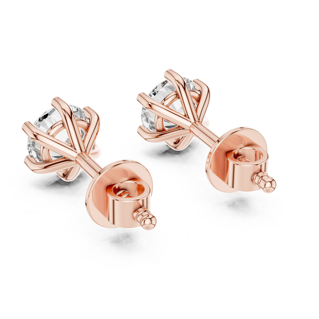 1.22 Ct. Round Cut Diamond Solitaire Stud Earrings (ER-0012) 9