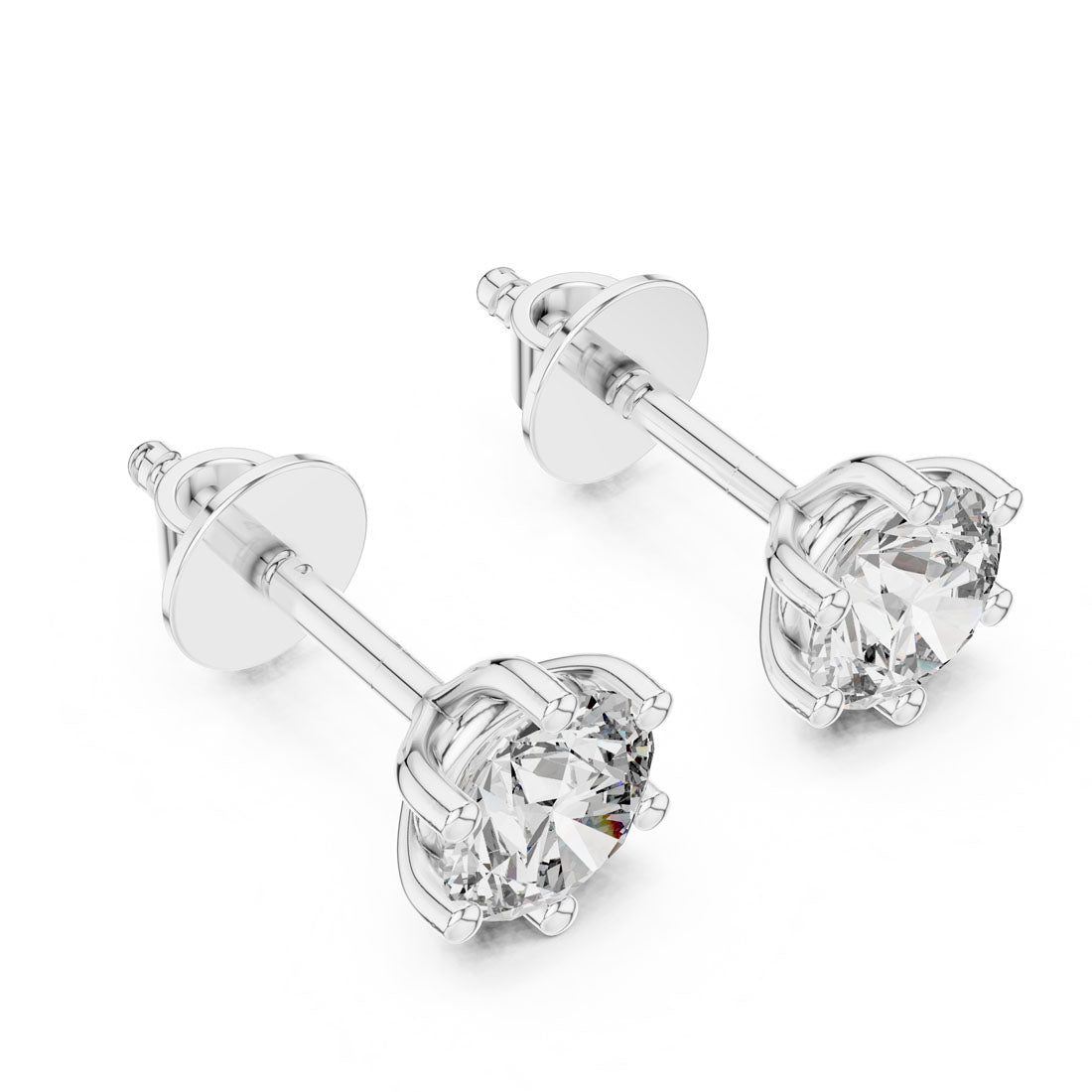 1.22 Ct. Round Cut Diamond Solitaire Stud Earrings (ER-0012) 6