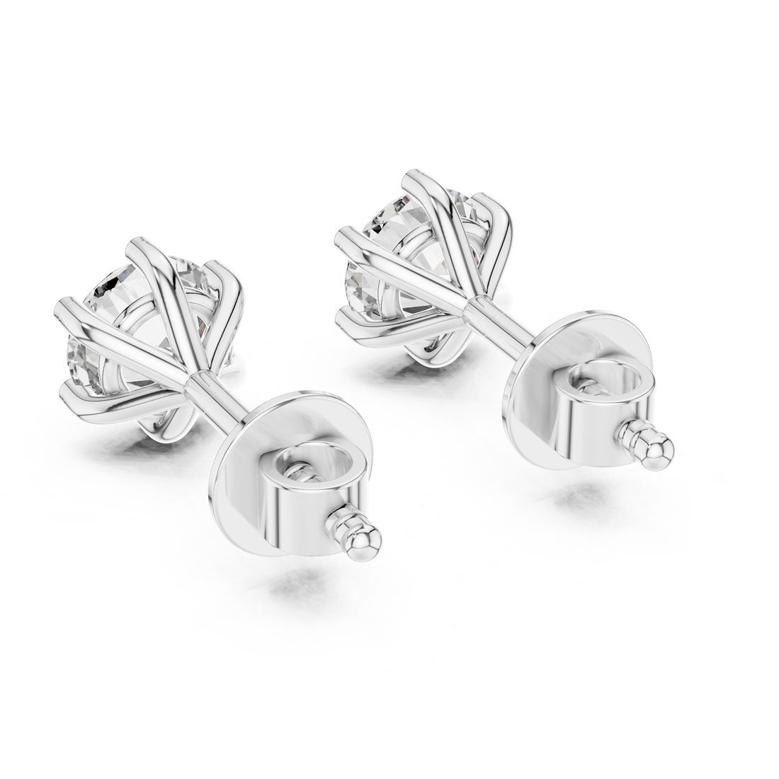 1.22 Ct. Round Cut Diamond Solitaire Stud Earrings (ER-0012) 7