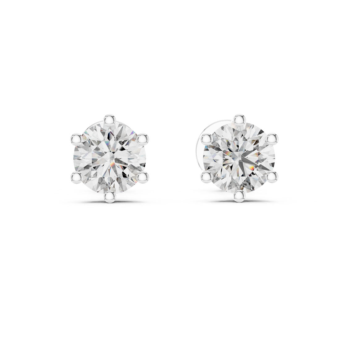 1.22 Ct. Round Cut Diamond Solitaire Stud Earrings (ER-0012)