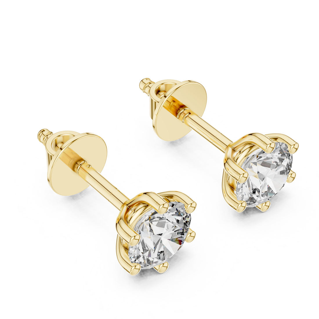 1.22 Ct. Round Cut Diamond Solitaire Stud Earrings (ER-0012)