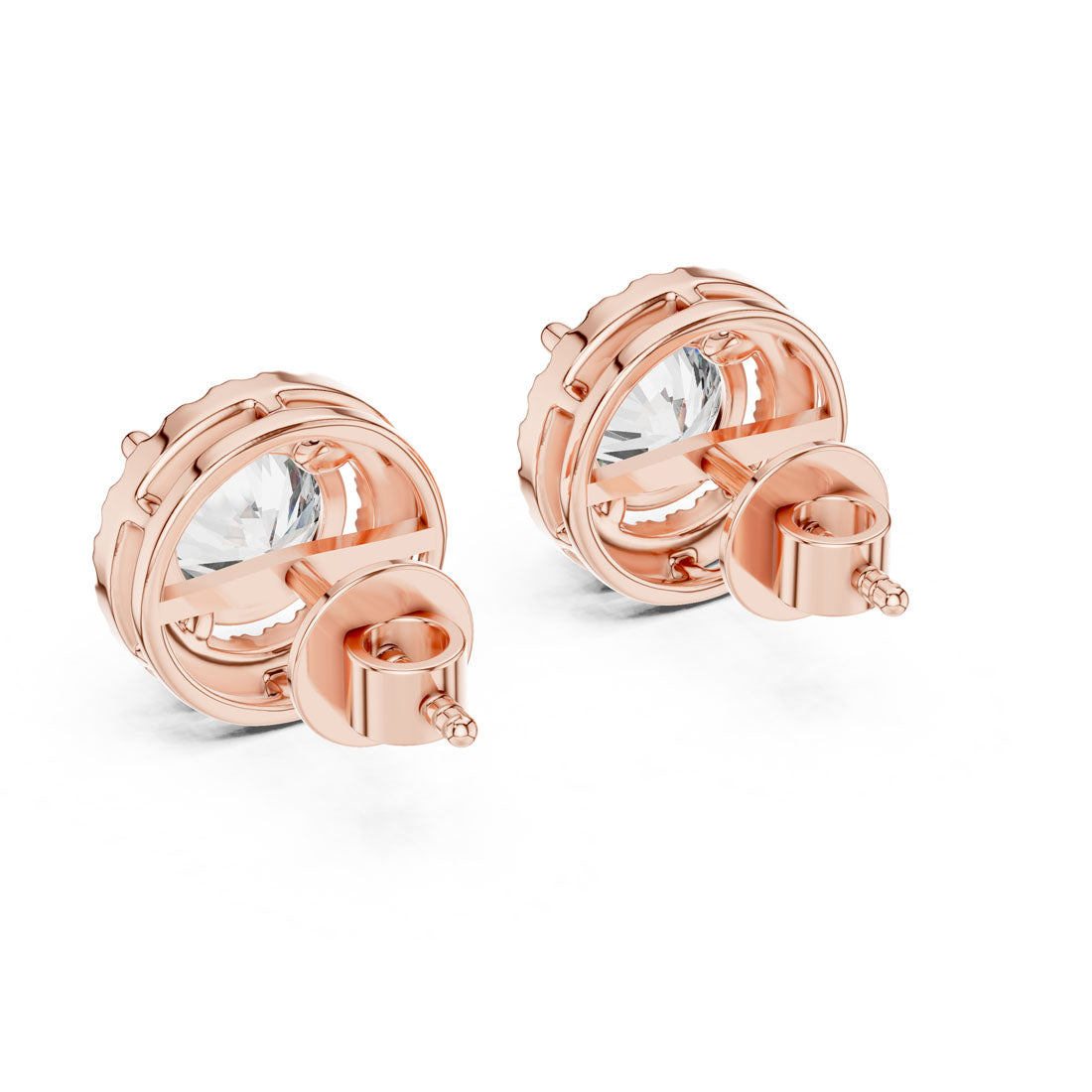 2.90 Ct. Round Diamond Halo Earrings (ER-0015) 8