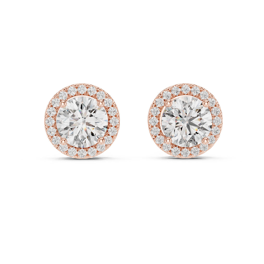 2.90 Ct. Round Diamond Halo Earrings (ER-0015) 6