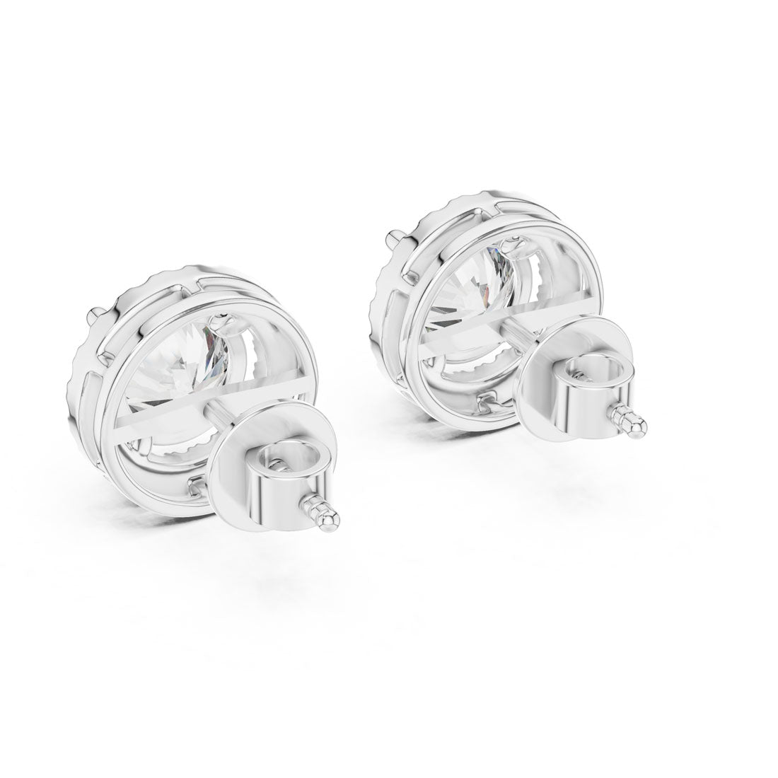 2.90 Ct. Round Diamond Halo Earrings (ER-0015) 9