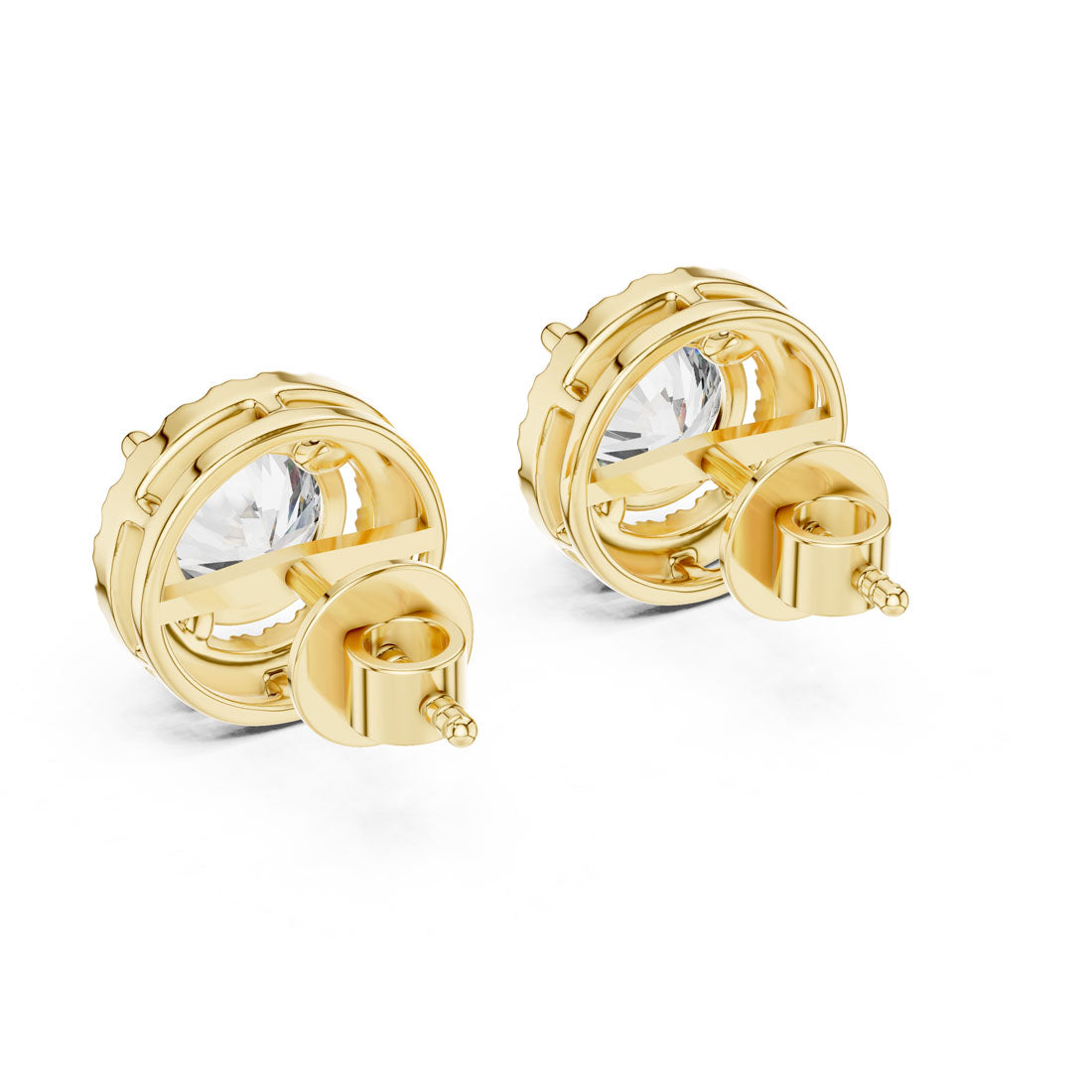 2.90 Ct. Round Diamond Halo Earrings (ER-0015) 3