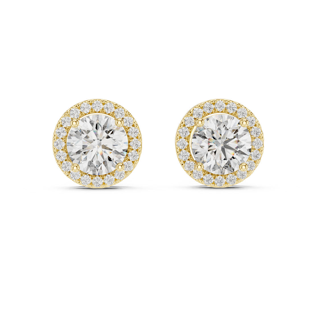 2.90 Ct. Round Diamond Halo Earrings (ER-0015)