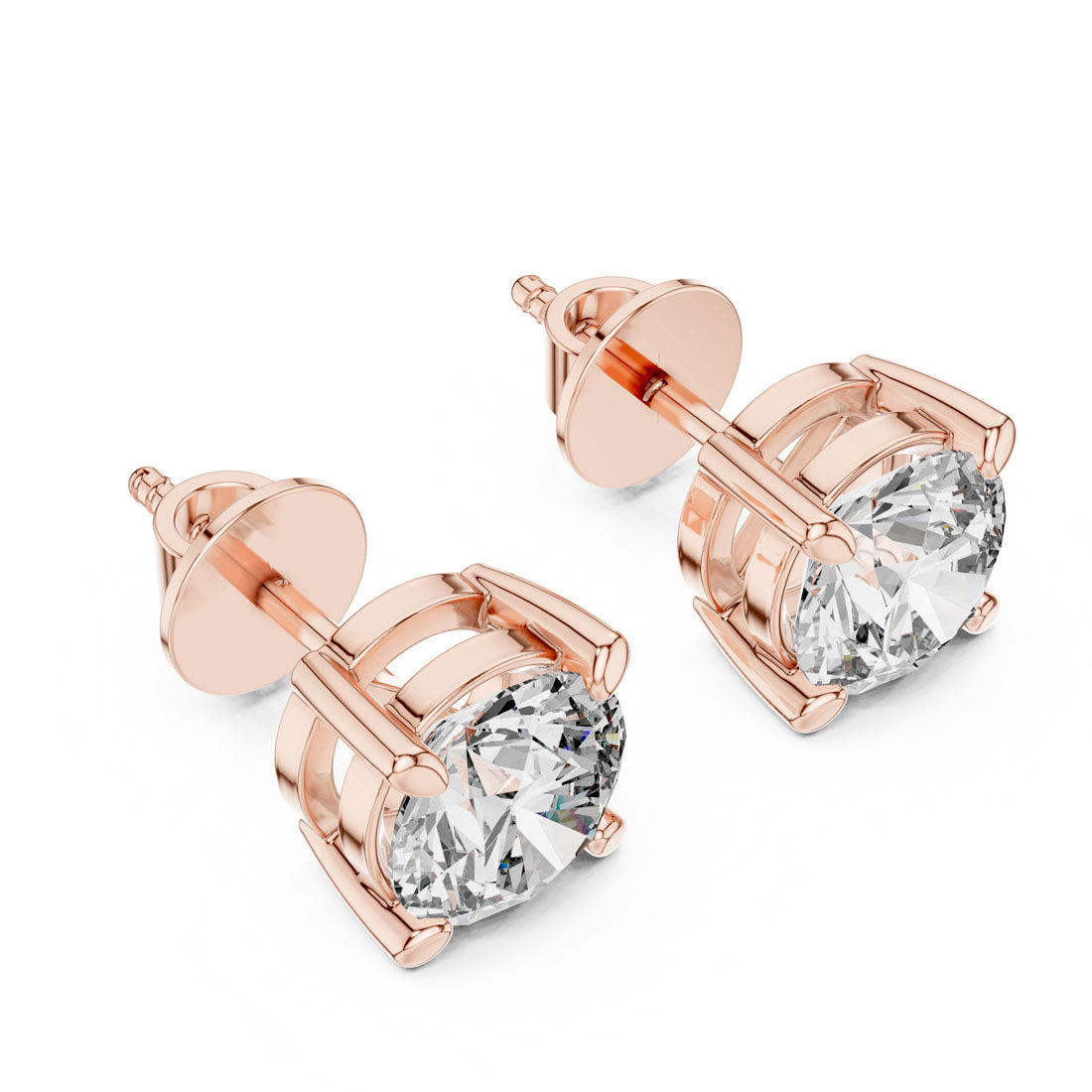 2.50 Ct. Round Diamond Solitaire Stud Earrings with Basket Setting (ER-0016) 7