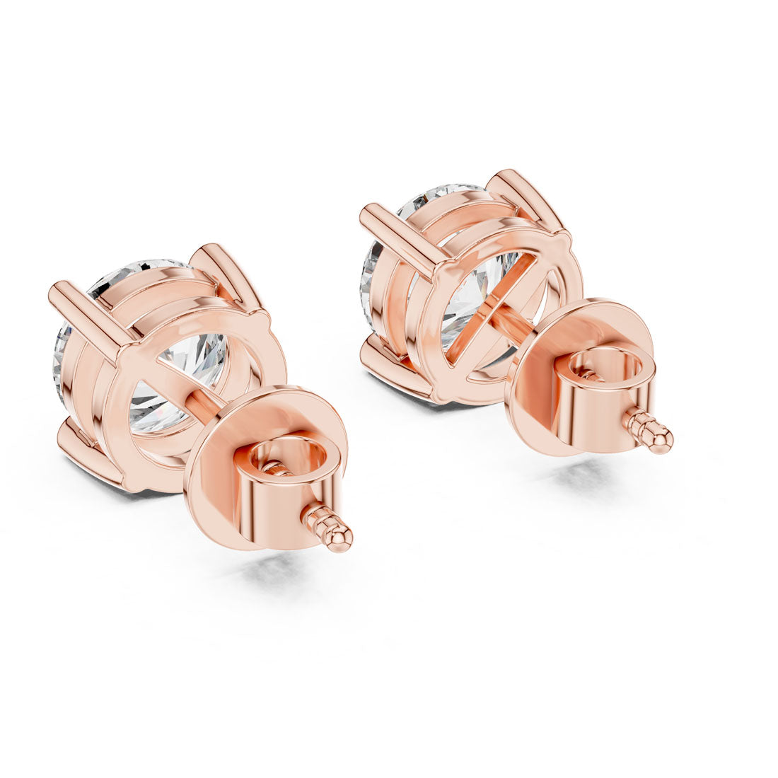 2.50 Ct. Round Diamond Solitaire Stud Earrings with Basket Setting (ER-0016) 9
