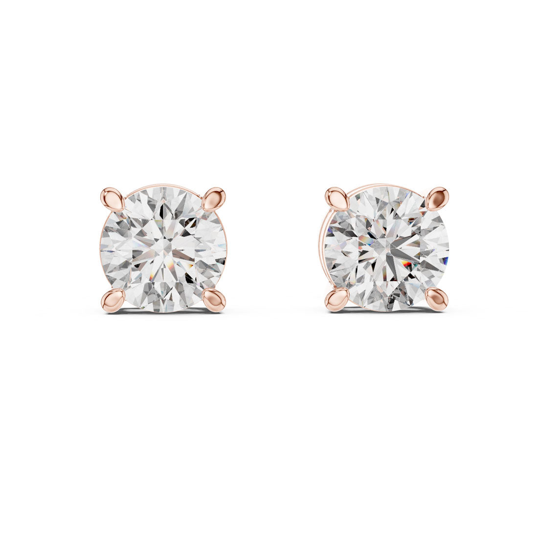 2.50 Ct. Round Diamond Solitaire Stud Earrings with Basket Setting (ER-0016) 6