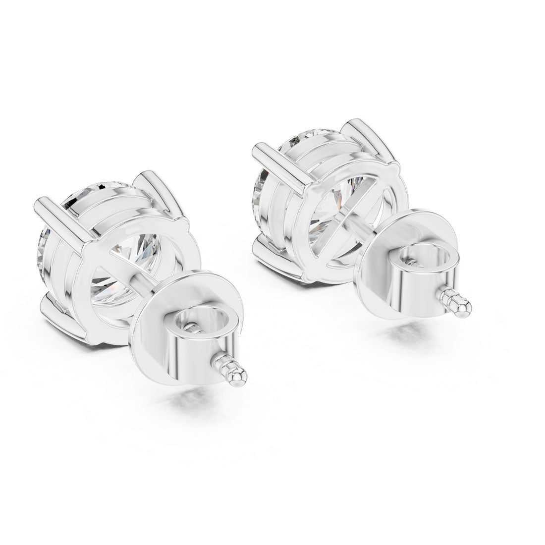 2.50 Ct. Round Diamond Solitaire Stud Earrings with Basket Setting (ER-0016) 8