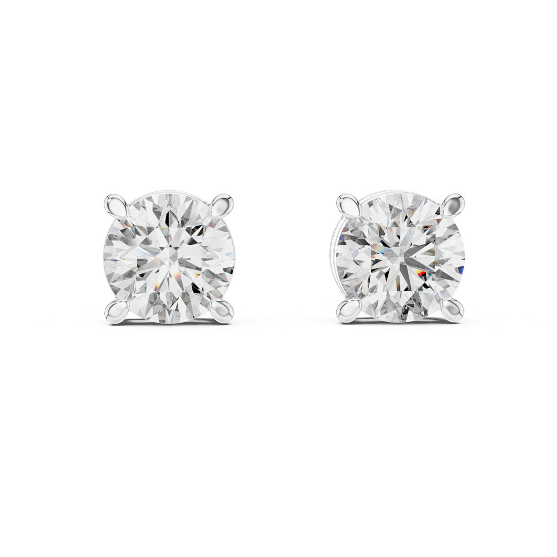 2.50 Ct. Round Diamond Solitaire Stud Earrings with Basket Setting (ER-0016)