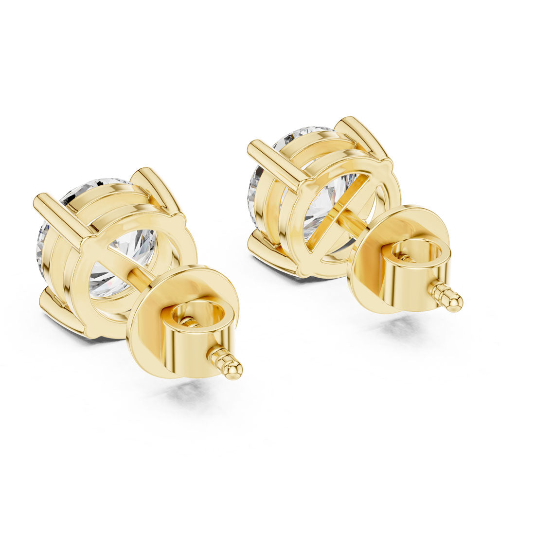 2.50 Ct. Round Diamond Solitaire Stud Earrings with Basket Setting (ER-0016) 3