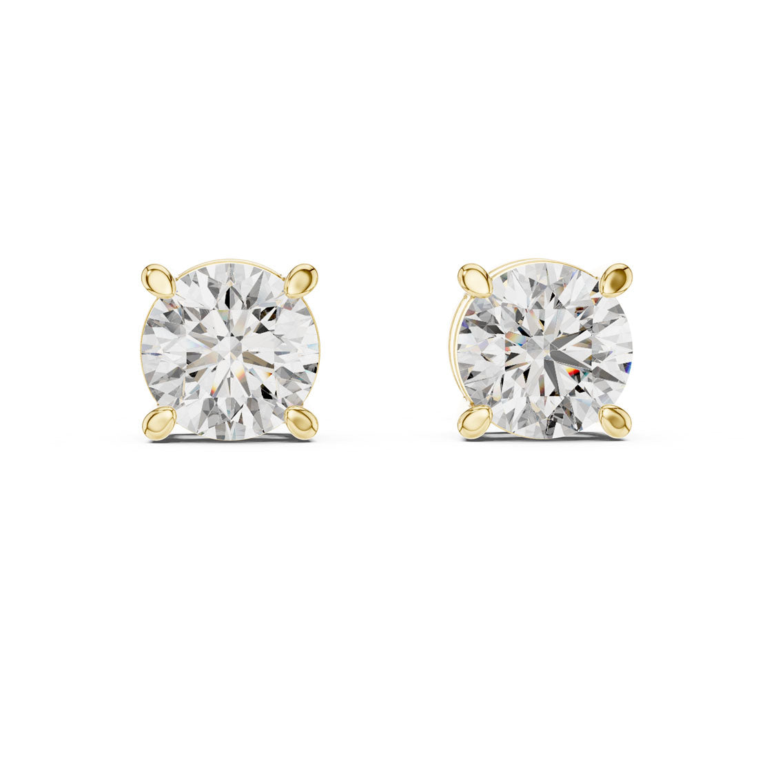 2.50 Ct. Round Diamond Solitaire Stud Earrings with Basket Setting (ER-0016) 4
