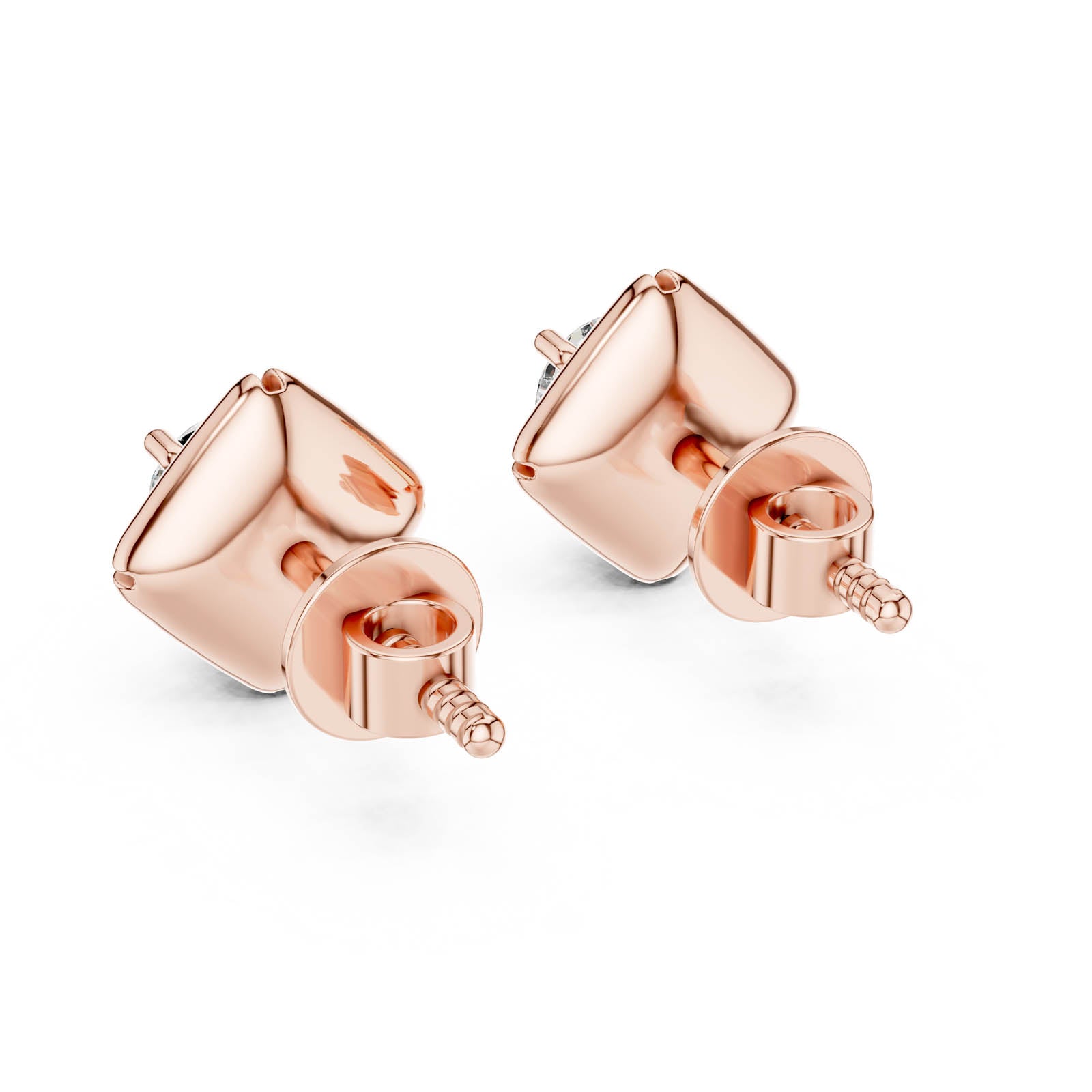.48 Ct. Round Diamond Stud Earrings with Sculptural Four-Prong Setting (ER-0019) 3