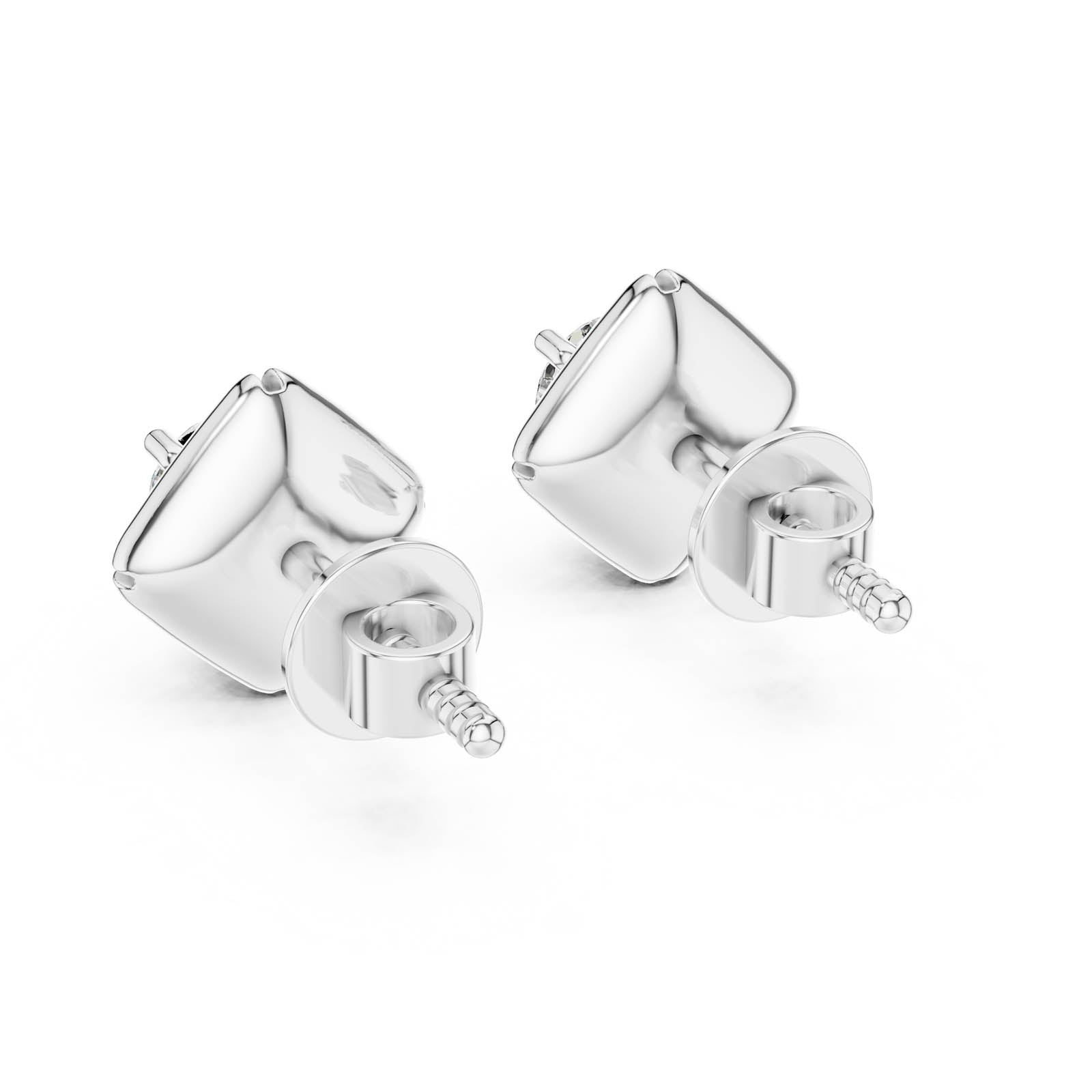 .48 Ct. Round Diamond Stud Earrings with Sculptural Four-Prong Setting (ER-0019) 4
