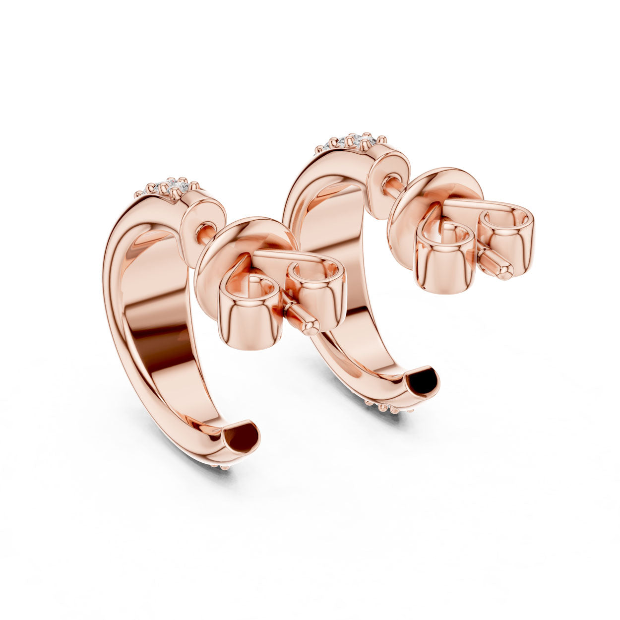 .38 Ct. Round Diamond Half-Hoop Pavé Earrings (ER 409) 9