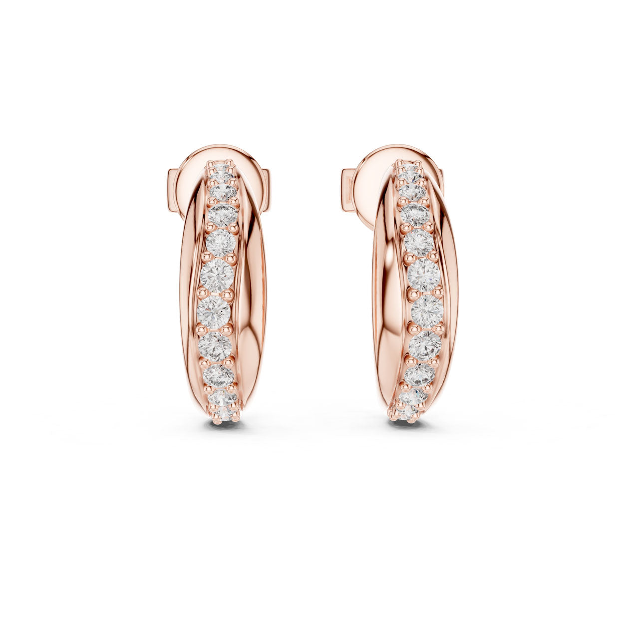 .38 Ct. Round Diamond Half-Hoop Pavé Earrings (ER 409) 6