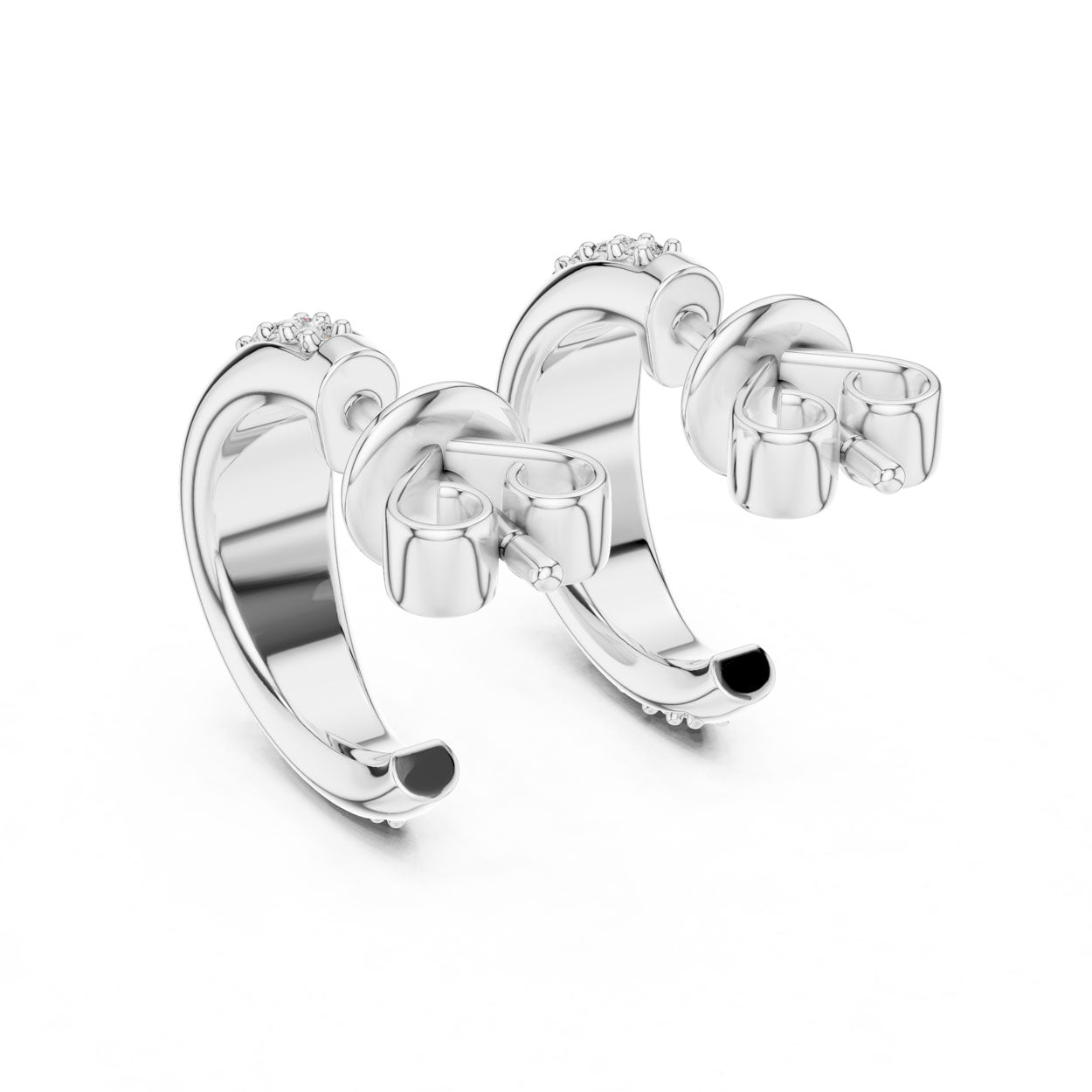 .38 Ct. Round Diamond Half-Hoop Pavé Earrings (ER 409) 8
