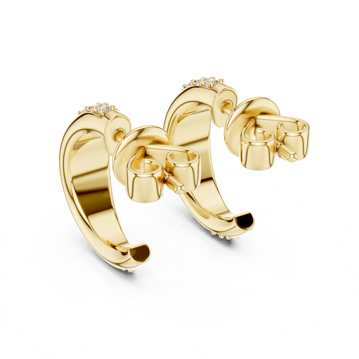 .38 Ct. Round Diamond Half-Hoop Pavé Earrings (ER 409) 3
