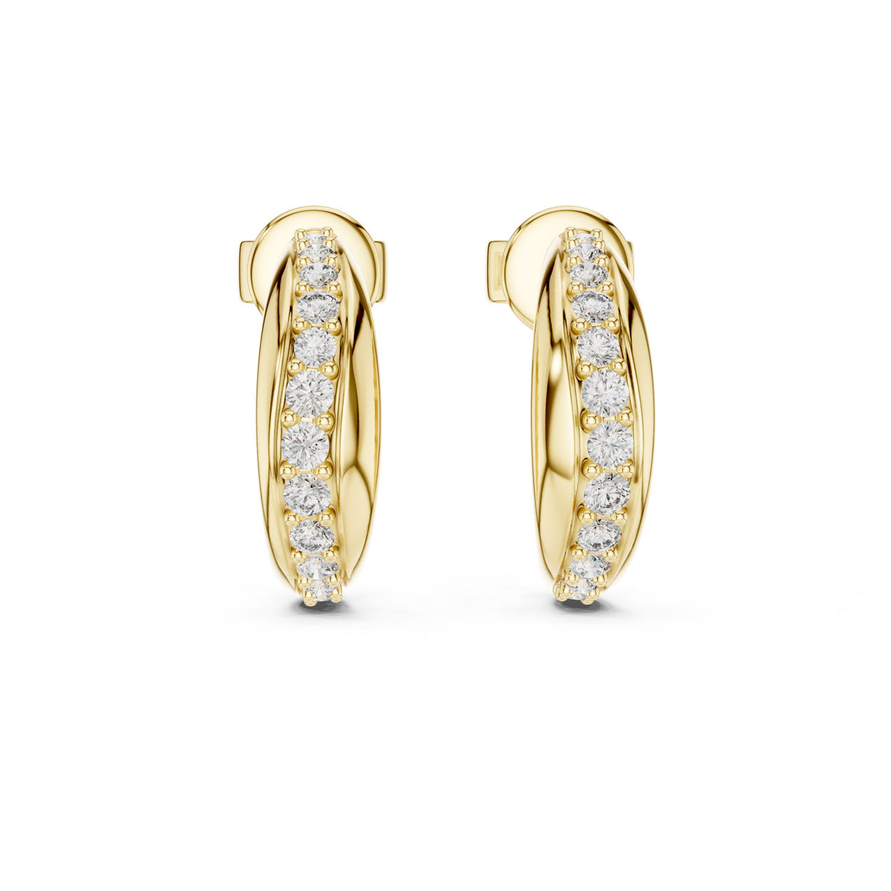.38 Ct. Round Diamond Half-Hoop Pavé Earrings (ER 409)