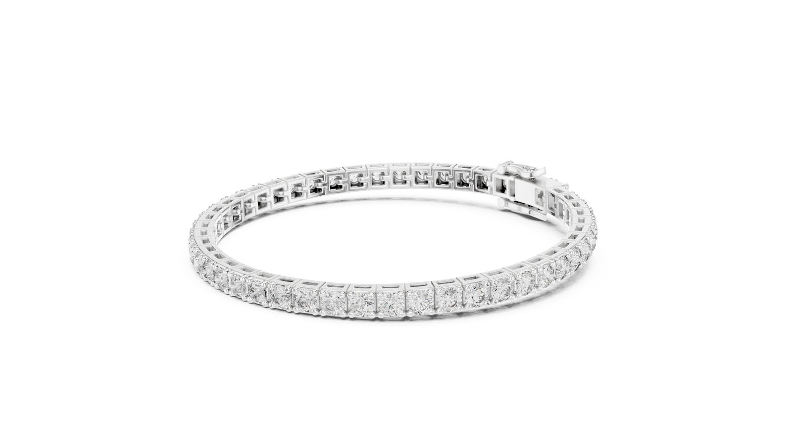 5.17 Ct. Square Link Round Diamond Tennis Bracelet (FBR0029-4 (1)) 5