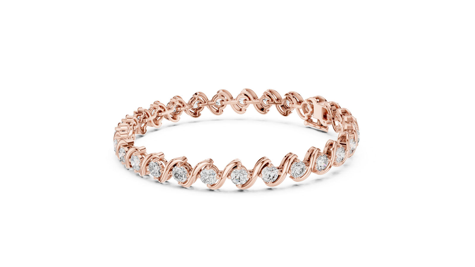6.46 Ct. Wave Link Round Diamond Bracelet (FBR0137-2) 5