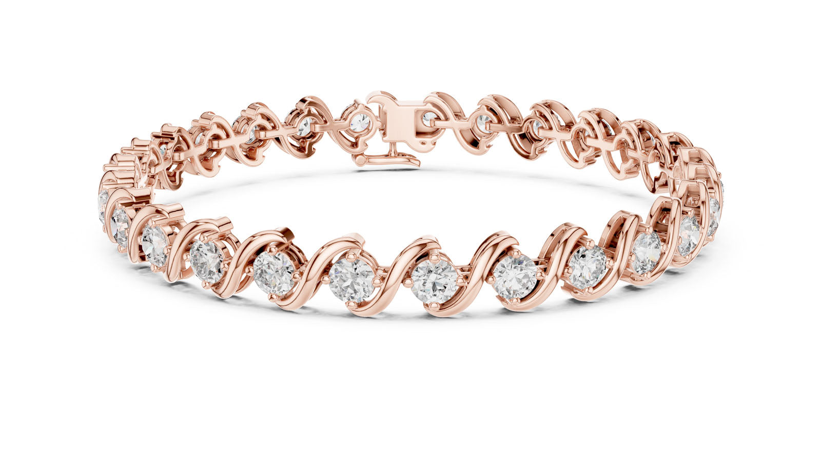 6.46 Ct. Wave Link Round Diamond Bracelet (FBR0137-2) 4