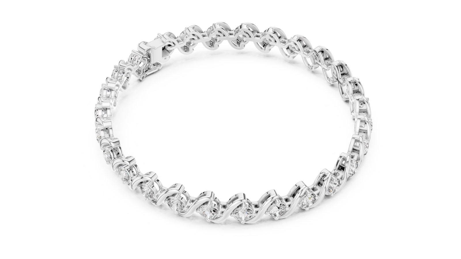 6.46 Ct. Wave Link Round Diamond Bracelet (FBR0137-2) 8