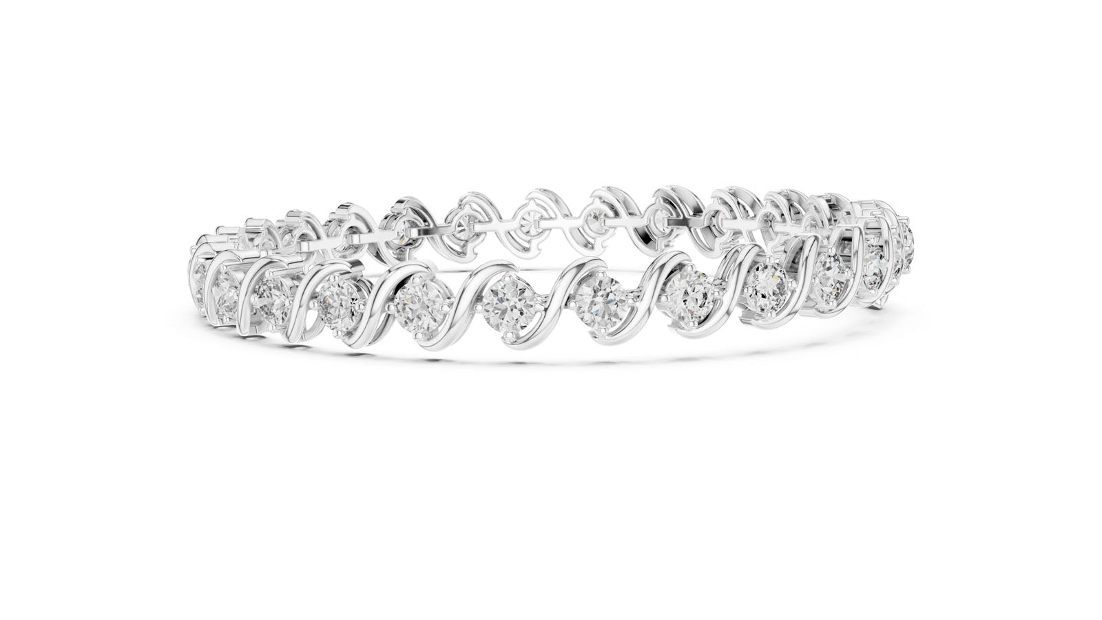 6.46 Ct. Wave Link Round Diamond Bracelet (FBR0137-2) 9