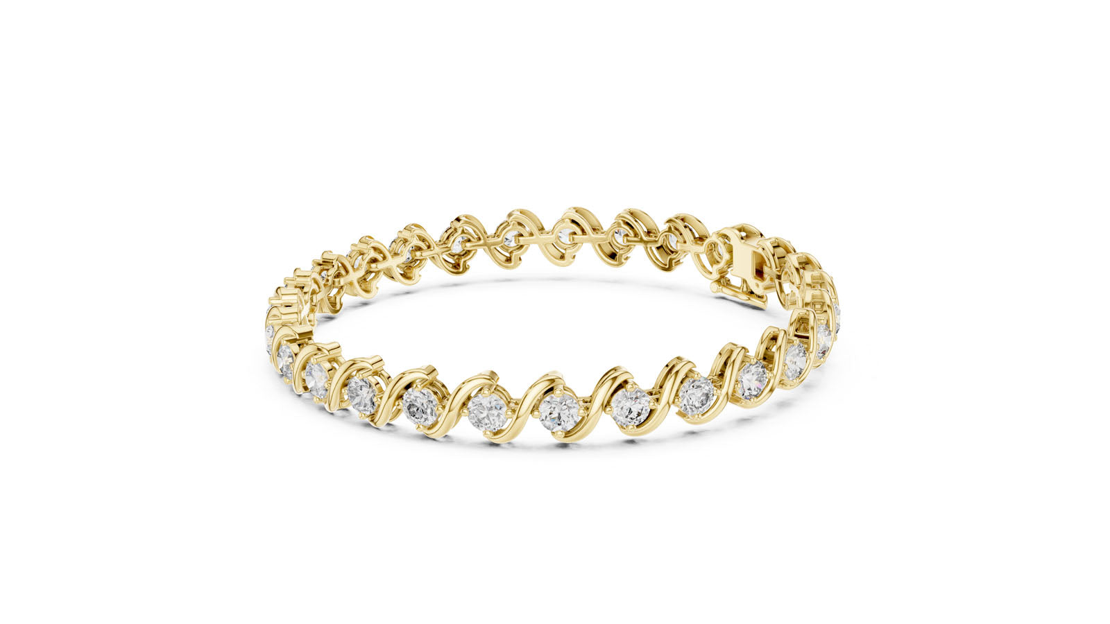6.46 Ct. Wave Link Round Diamond Bracelet (FBR0137-2) 10