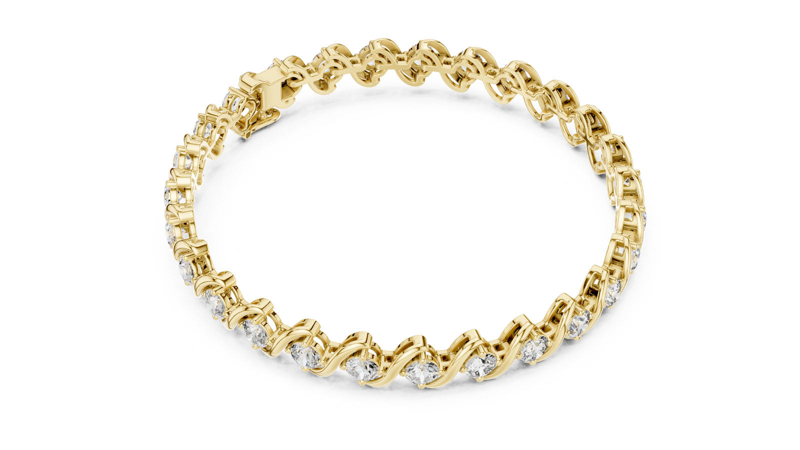 6.46 Ct. Wave Link Round Diamond Bracelet (FBR0137-2) 11