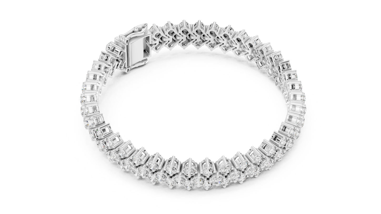 6.00 Ct. Double Row Round Diamond Bracelet (FBR0138) 6